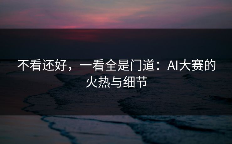不看还好，一看全是门道：AI大赛的火热与细节